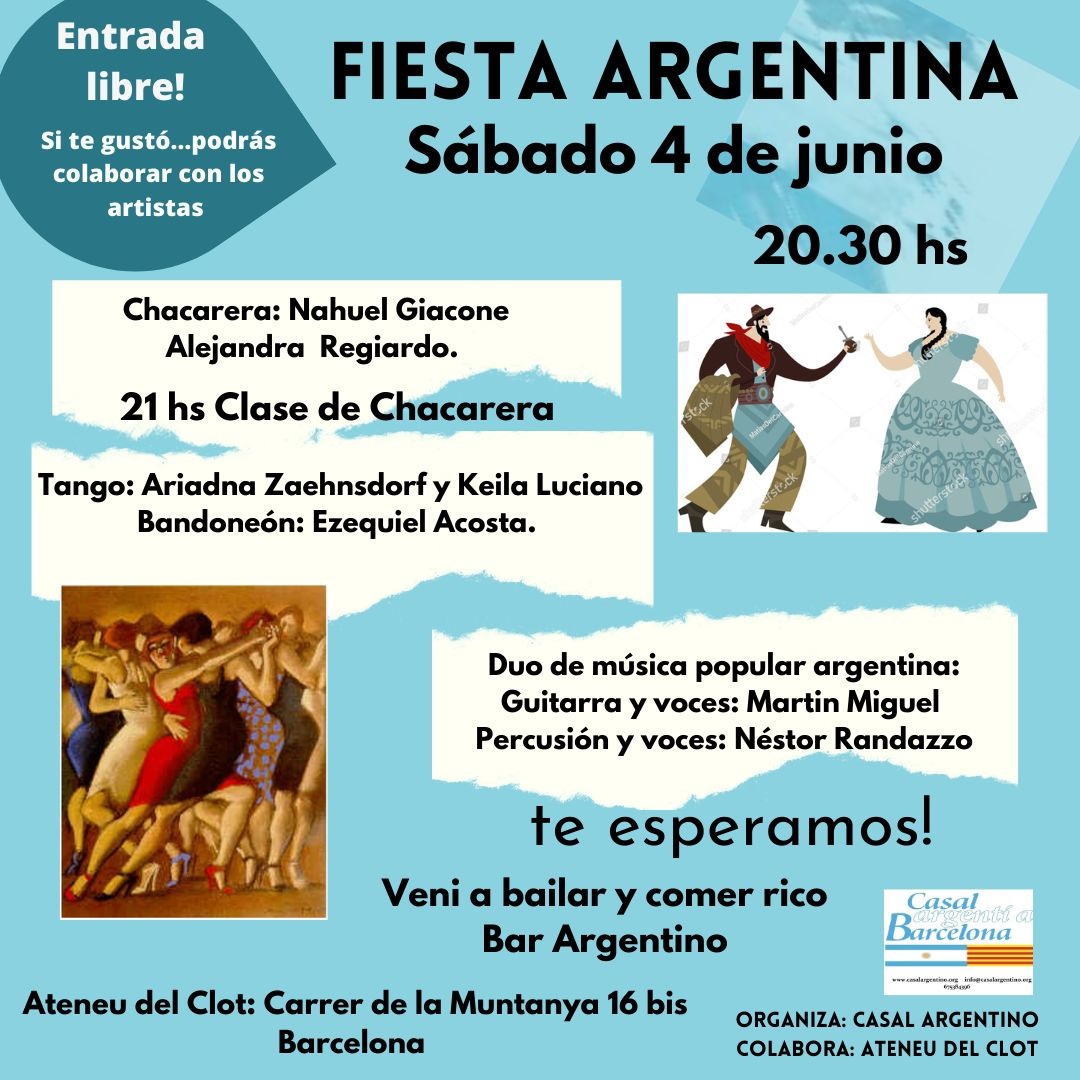 FIESTA ARGENTINA EN BARCELONA INAUGURAMOS LAS ACTIVIDADES DEL CASAL EN EL ATENEU DEL CLOT